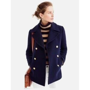 J. Crew Navy Blue Wool Peacoat Gold Buttons Size 2